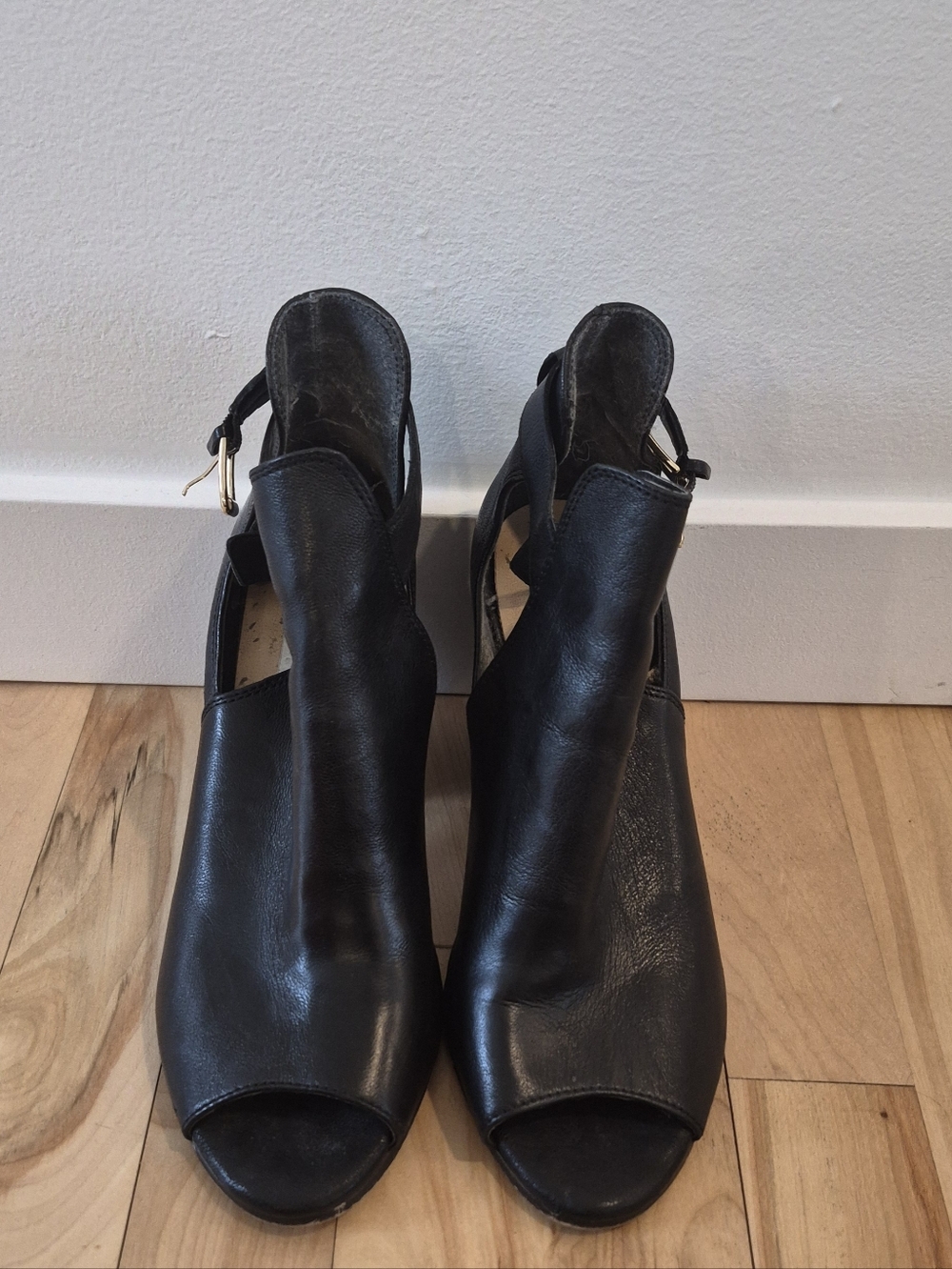 Steve Madden Black Peep-Toe Slingback Heels